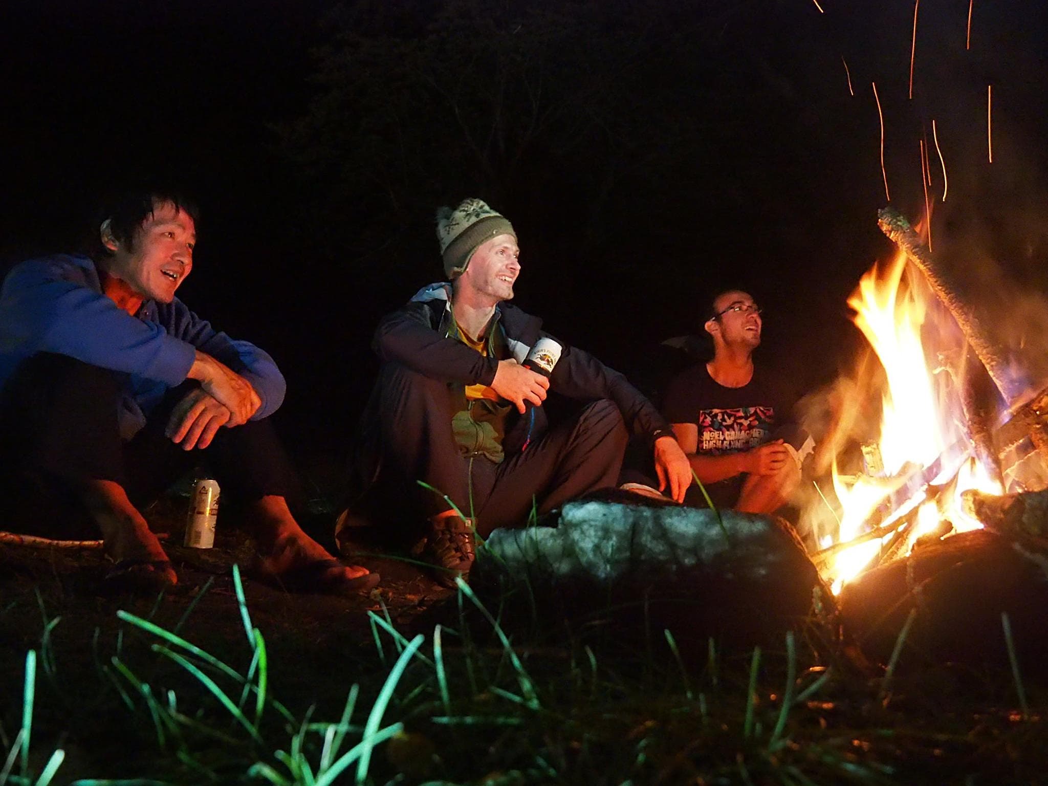 Campfire at Mawarimedaira Camping Ground