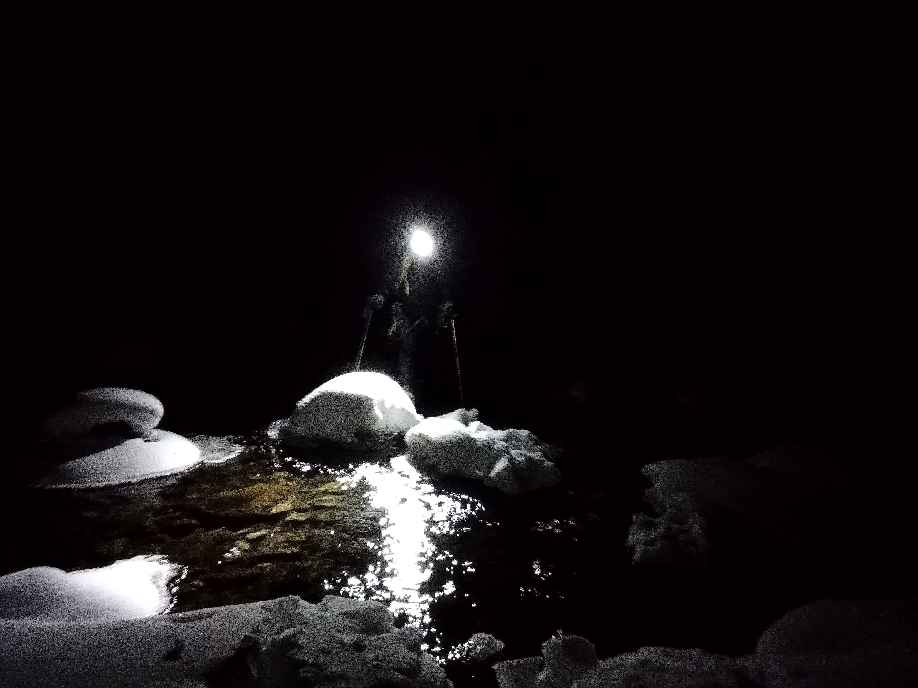 Xiaoyang crossing the icy river
