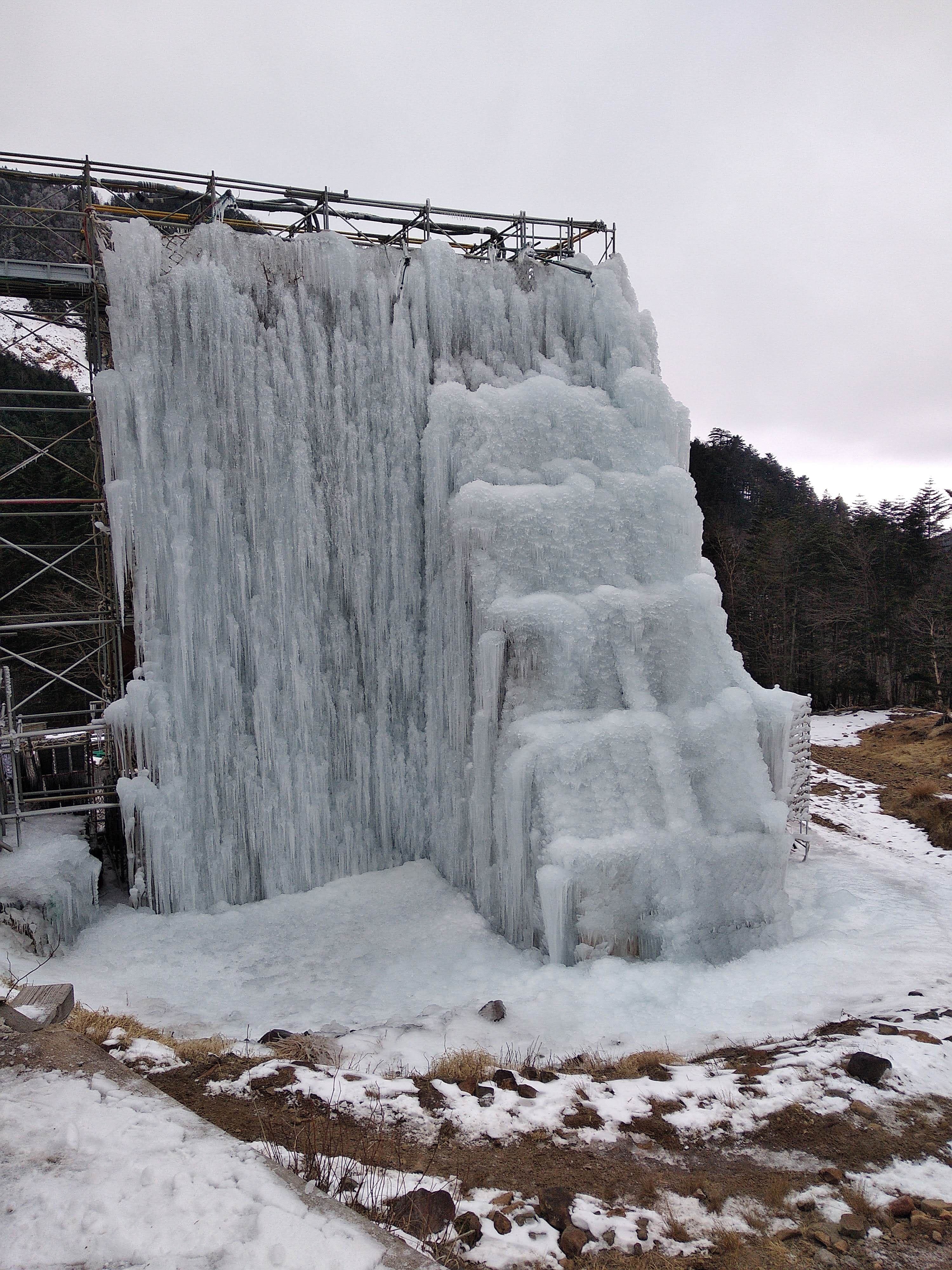 The Ice Candy artificial icefall next to Akadake Kosen